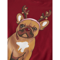 NAME IT Sweatshirt Vrasab Red Dahlia French Bulldog